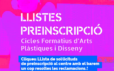 llista de sol·licituds de preinscripció llista de sol·licituds de preinscripció