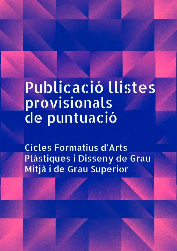 llistes provisionals de puntuació cicles formatius